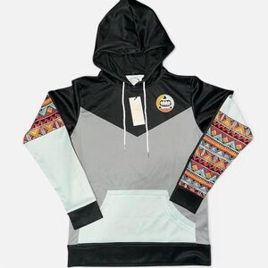 Limited Edition Black and Grey Tribal/Aztec Color block Hoodie Sweatshirt